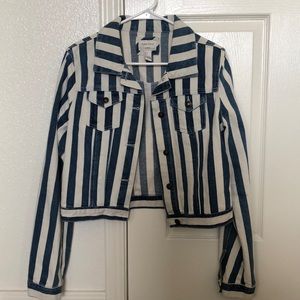 Denim stripped jacket